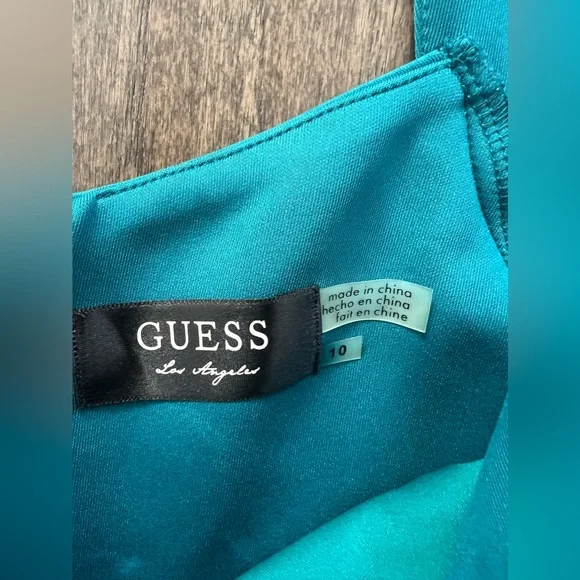 GUESS Bodycon Dress Teal 10 - Picture 3 of 4